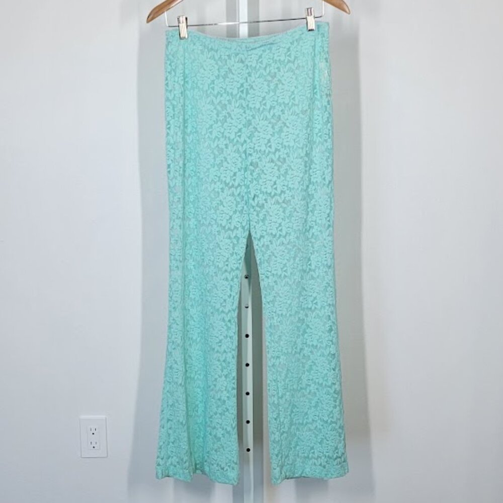 FREE PEOPLE all day lace flare trousers pants Sz M  NEW - Picture 2 of 7